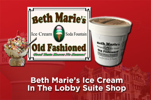 Serving Beth Marie's Ice Cream in the lobby Suite Shop